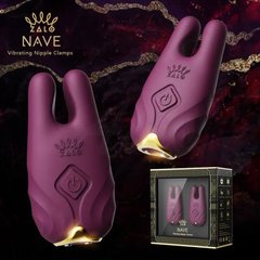 Смарт-вібратор для грудей Zalo - Nave Velvet Purple, пульт ДК, робота через додаток SO7489 фото