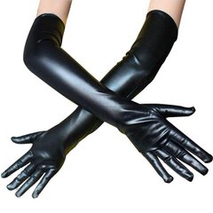 Довгі рукавички з матового вінілу - Чорний - S/M - Еротична білизна X0000749 фото