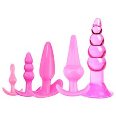 Набір м'яких анальних пробок 5 шт. рожевий — Анальні іграшки X0000333-2 фото