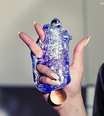 Мастурбатор Fleshlight Fleshskins Grip Blue Ice, надежная фиксация на руке, отлично для пар и минета F16623 фото