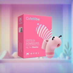 Вакуумний стимулятор із мікрострумами CuteVibe Beebe Pink, на палець SO6551 фото