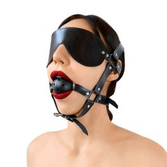 Кляп-маска Art of Sex - Deymon, экокожа, цвет черный SO9625 фото
