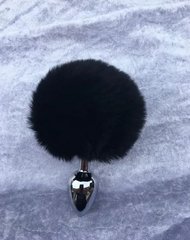 Анальная пробка FeelzToys - Bunny Tails Butt Plug Black SO5063 фото