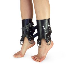 Поножи-манжеты для подвеса за ноги Art of Sex – Leg Cuffs For Suspension, черные, натуральная кожа SO5182 фото