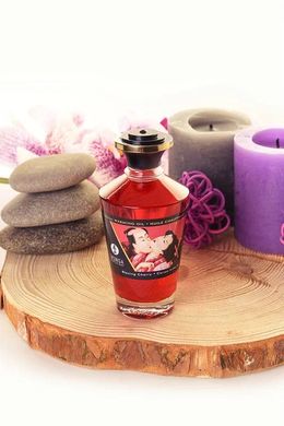 Розігрівальна олія Shunga Aphrodisiac Warming Oil – Blazing Cherry (100 мл) без цукру, смачна SO2493 фото