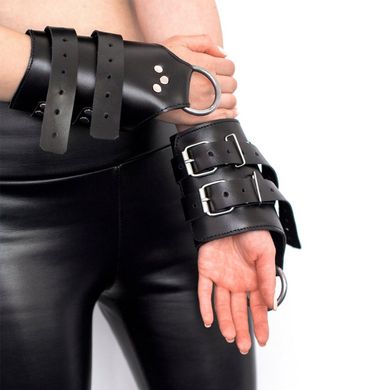 Манжети для підвісу за руки Art of Sex – Kinky Hand Cuffs For Suspension, чорні, натуральна шкіра SO5183 фото
