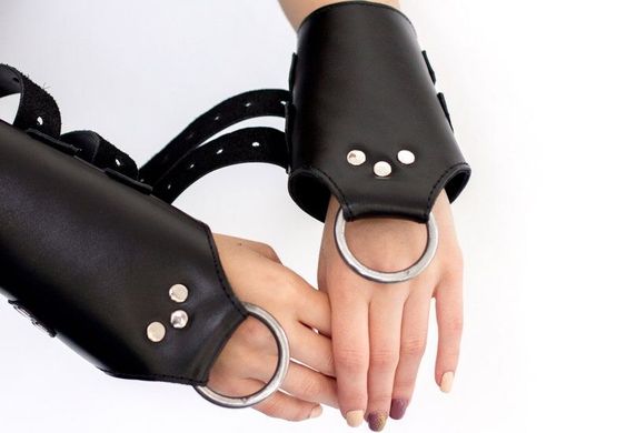 Манжети для підвісу за руки Art of Sex – Kinky Hand Cuffs For Suspension, чорні, натуральна шкіра SO5183 фото
