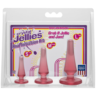 Набор анальных пробок Doc Johnson Crystal Jellies - Pink, макс. диаметр 2см - 3см - 4см SO1975 фото