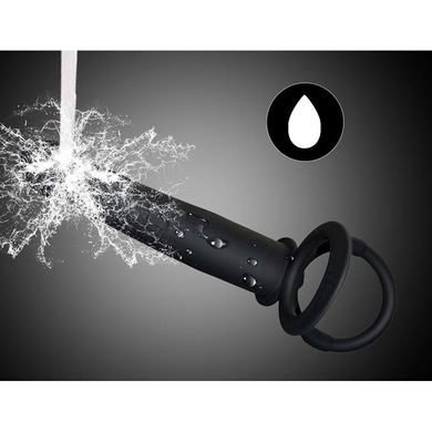 Эрекционное кольцо с вибрацией и фаллоимитатором для двойного проникновения - Чёрный – Анальные игрушки X00000170-1 фото
