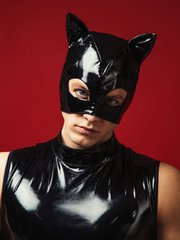 Лакована чорна маска «Кіт» D&A SO6762 фото