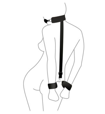 Кляп с пластиковым шаром и наручниками Art of Sex – Handcuffed Gag, черный SO5151 фото